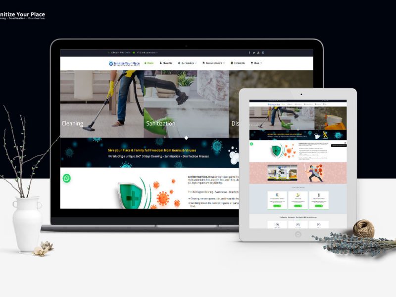 sanitize your place website mockup